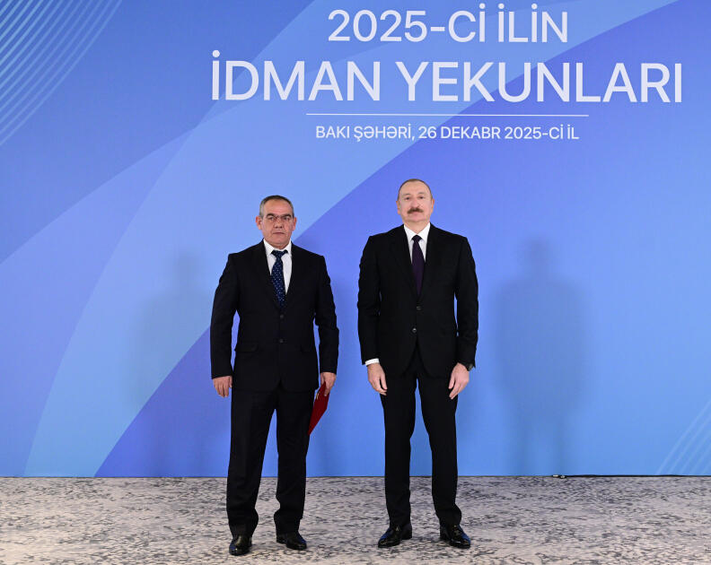Prezident İlham Əliyev 2025-ci ilin idman yekunlarına həsr olunan mərasimdə iştirak edib