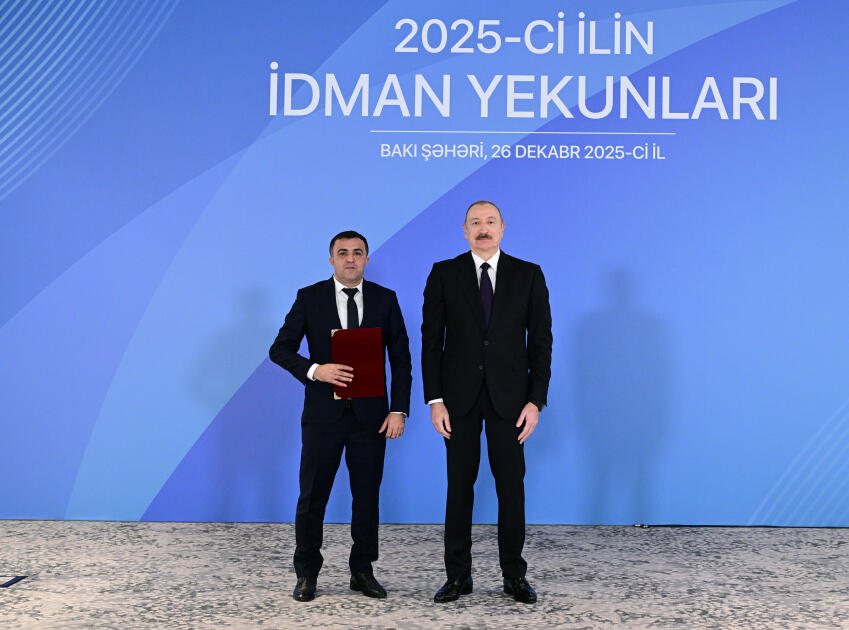 Prezident İlham Əliyev 2025-ci ilin idman yekunlarına həsr olunan mərasimdə iştirak edib
