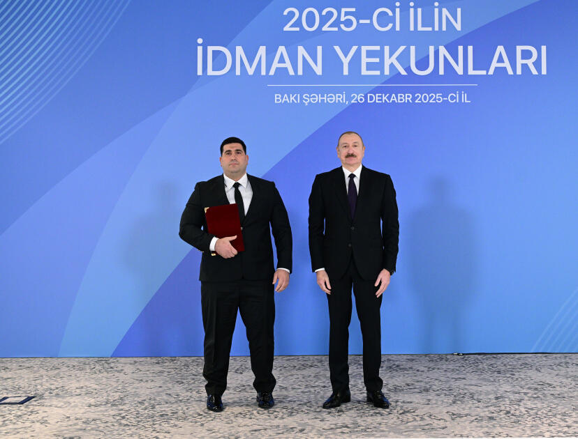 Prezident İlham Əliyev 2025-ci ilin idman yekunlarına həsr olunan mərasimdə iştirak edib