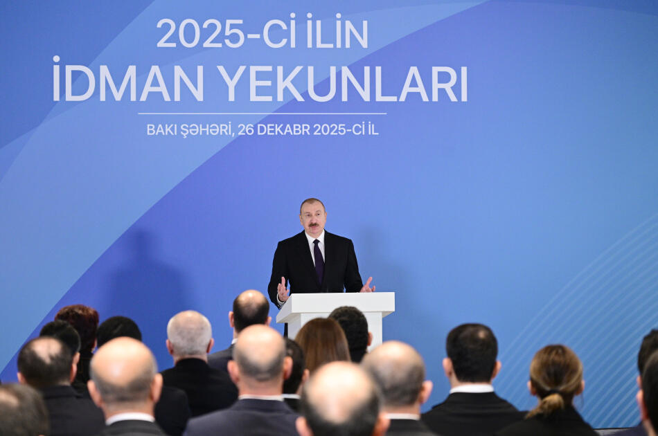 Prezident İlham Əliyev 2025-ci ilin idman yekunlarına həsr olunan mərasimdə iştirak edib