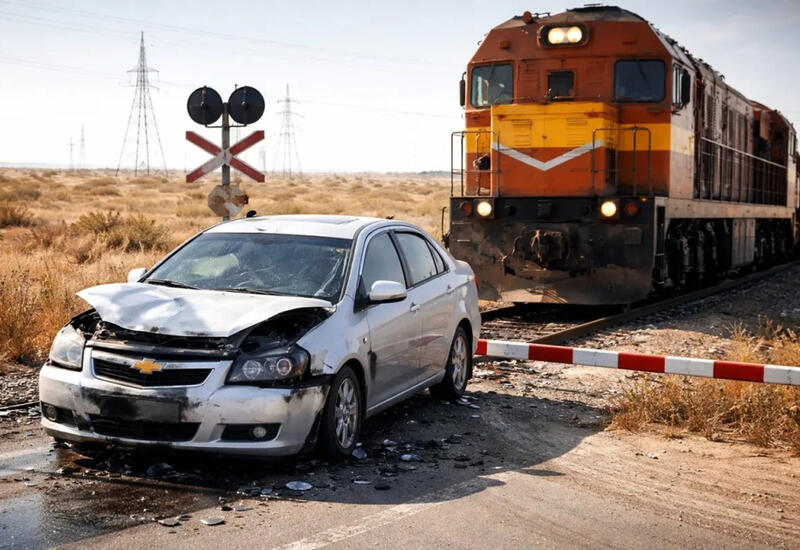В Актау легковушка столкнулась с тепловозом