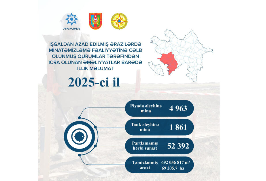 Названо количество обезвреженных мин в Карабахе в 2025 году