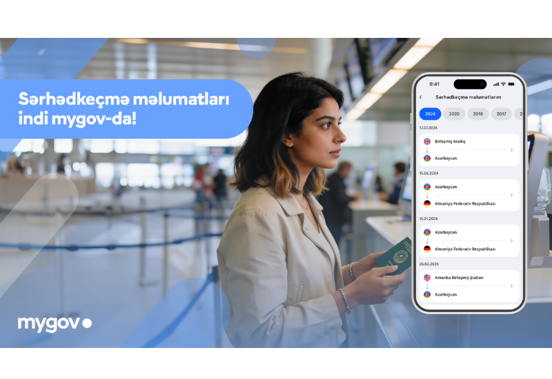 Vətəndaşlar sərhədkeçmə məlumatlarına artıq “mygov” platformasında baxa biləcəklər