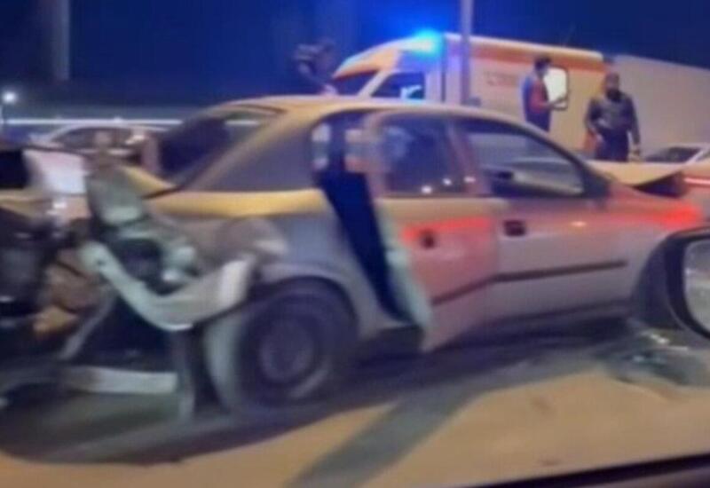 Цепная авария на дороге Баку-Губа