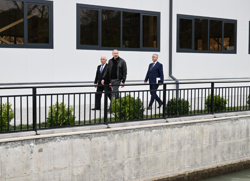 Президент Ильхам Алиев принял участие в открытии ГЭС «Гозлукёрпю» в Агдеринском районе