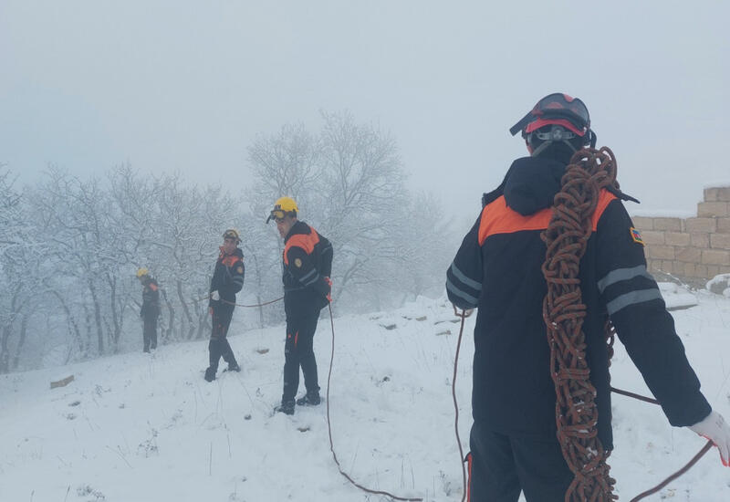 FHN qarlı havada axtarış-xilasetmə ilə bağlı təlim keçirdi