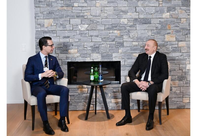 В Давосе состоялась встреча Президента Ильхама Алиева с главным исполнительным директором компании Carlsberg Group