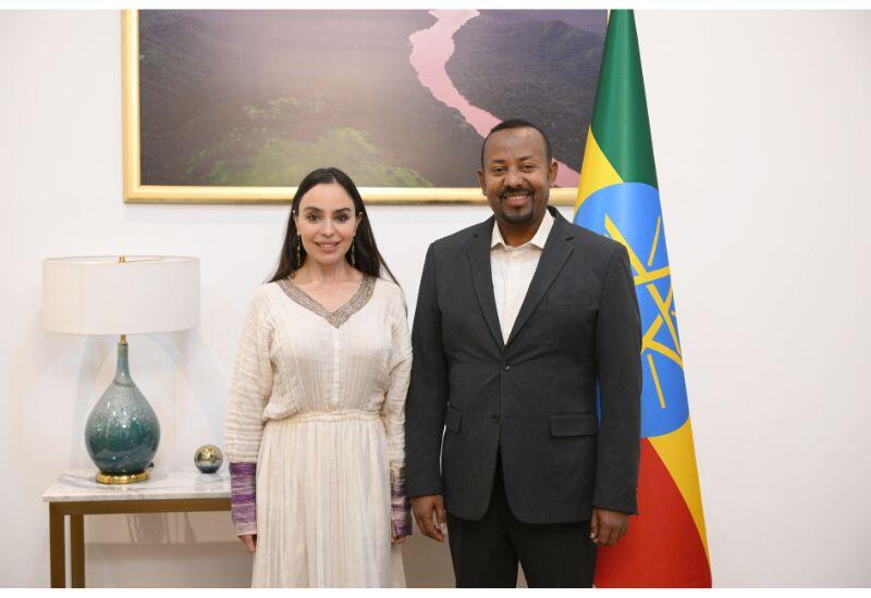 Heydər Əliyev Fondunun vitse-prezidenti Leyla Əliyeva Efiopiyanın Baş naziri ilə görüşüb