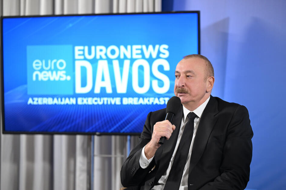 Prezident İlham Əliyev Davosda “Euronews” televiziyasına müsahibə verib