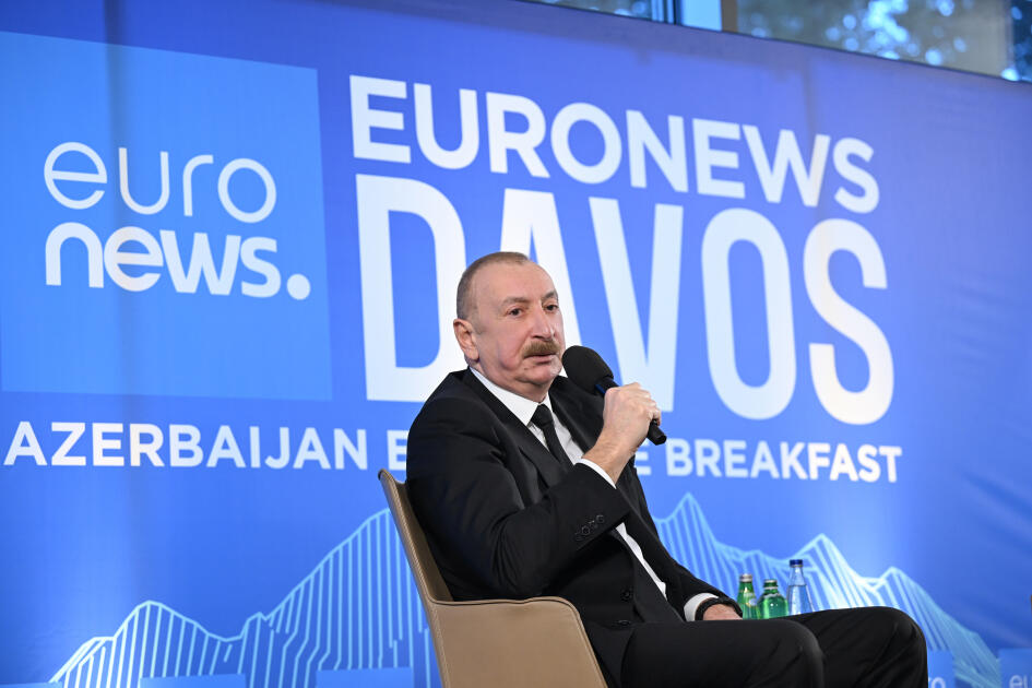 Prezident İlham Əliyev Davosda “Euronews” televiziyasına müsahibə verib