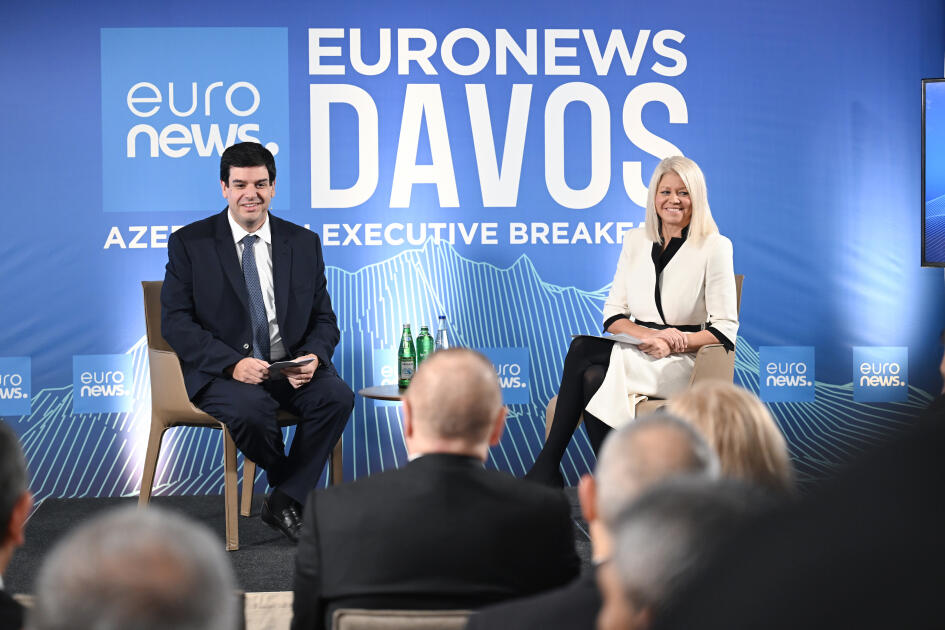 Prezident İlham Əliyev Davosda “Euronews” televiziyasına müsahibə verib