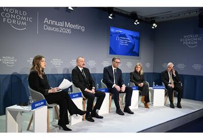 Президент Ильхам Алиев принял участие в панельном заседании на тему «Определение экономической идентичности Евразии» в Давосе - ФОТО