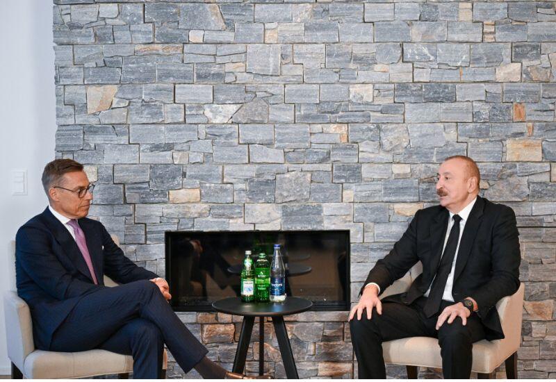 Prezident İlham Əliyev Davosda Finlandiya Prezidenti ilə görüşüb