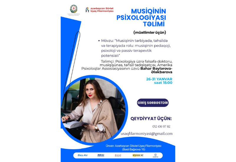 Азербайджанская детская филармония впервые запускает обучающие тренинги по музыкальной психологии