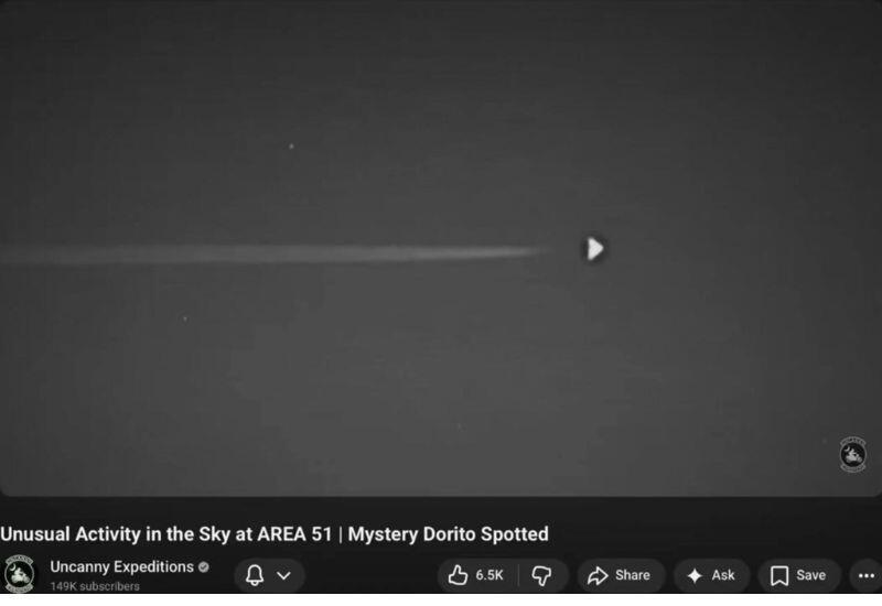 Загадочный треугольный аппарат в Неваде заснят инфракрасной камерой