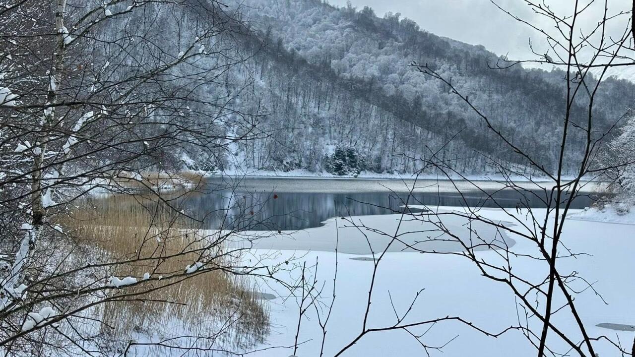 Göygöl ağ örpəyə bürünüb