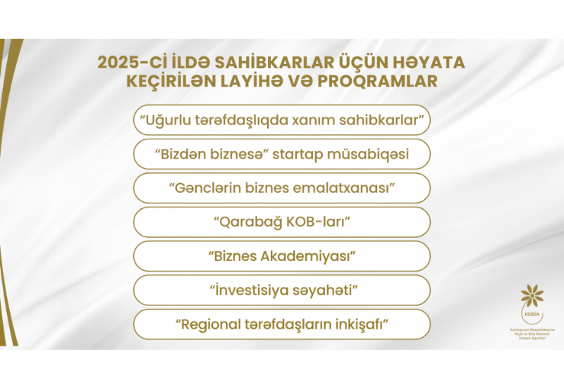 2025-ci ildə sahibkarlar üçün bir sıra layihə və proqramlar icra edilib