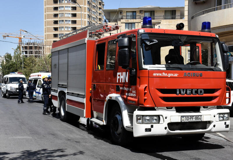 Пожар в жилом здании в Сумгайыте