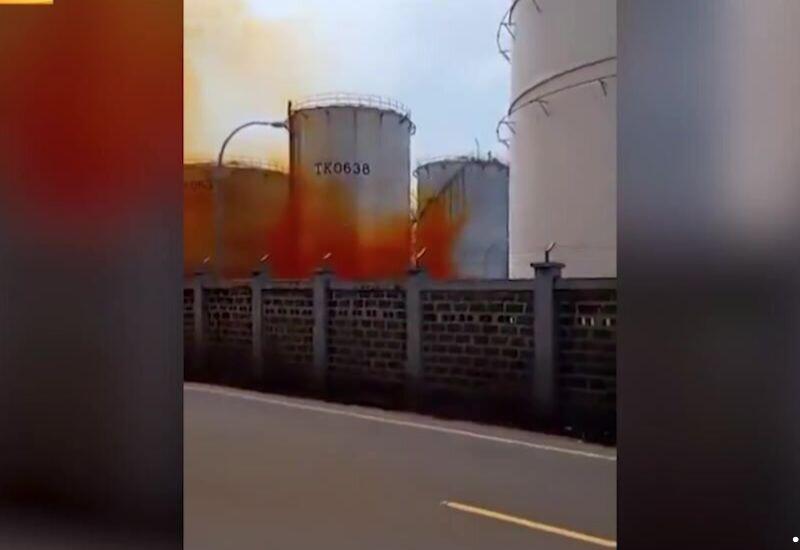 Утечка химикатов на заводе в Индонезии,