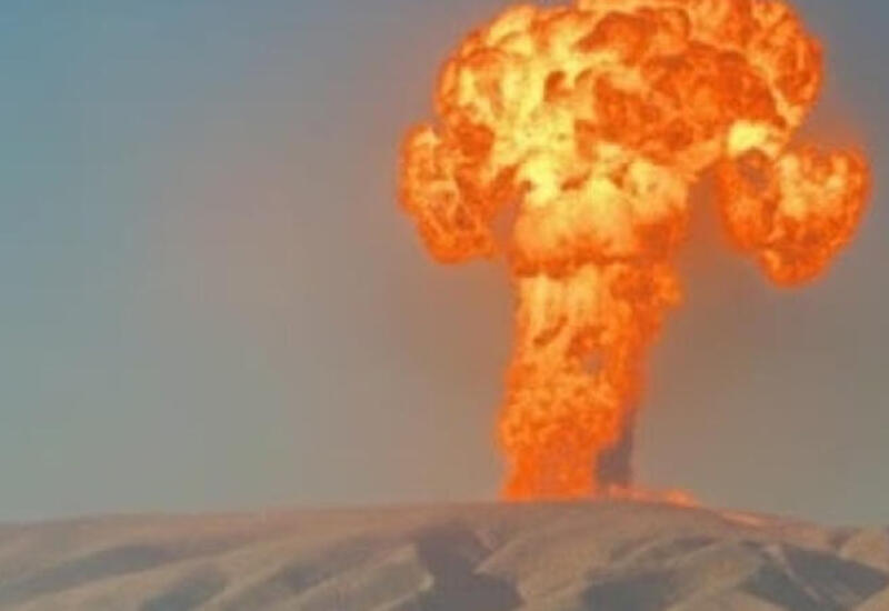 Мощное извержение вулкана в Гобустане