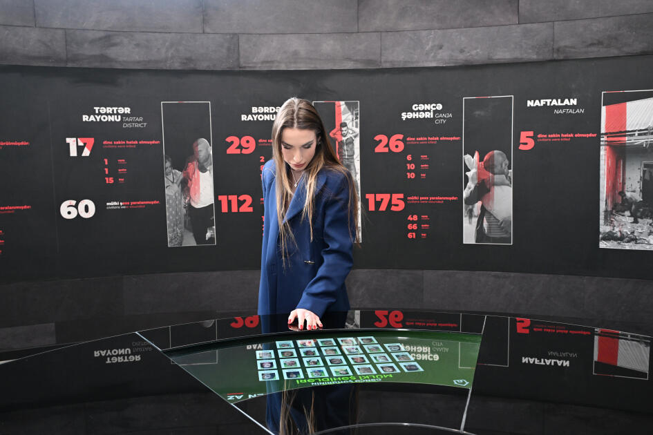 Вице-президент Фонда Гейдара Алиева Лейла Алиева и Алена Алиева посетили Гянджинский мемориальный комплекс и семью Национального героя Натигa Гасымова