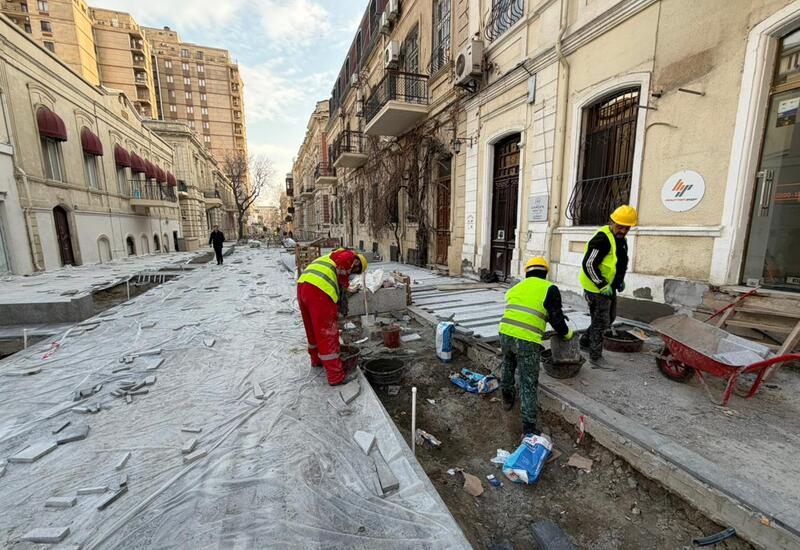 Bakının bu küçəsində abadlıq işləri tamamlanır