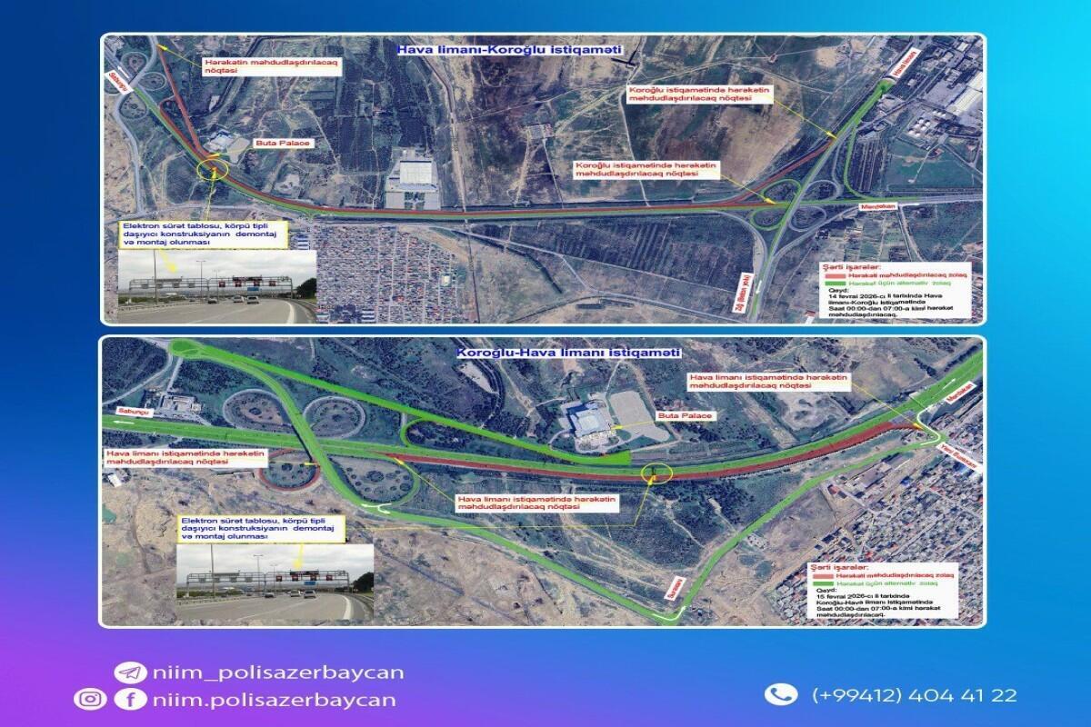 Aeroport yolunun hansı hissəsində hərəkət məhdudlaşdırılacaq?