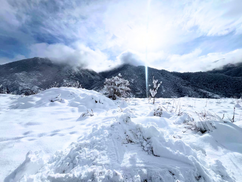 Снежная радость детей в Кяльбаджаре