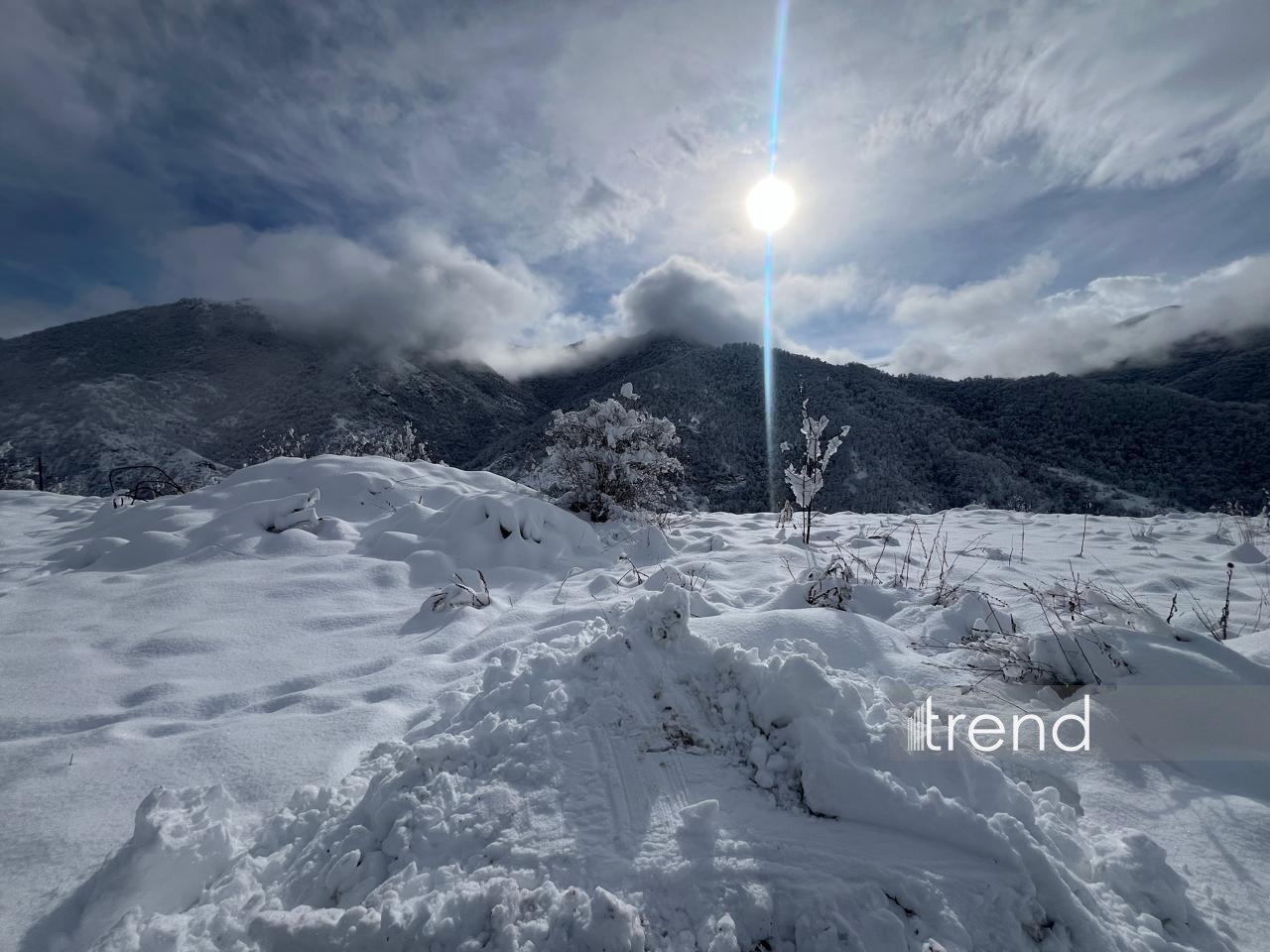 Высота снежного покрова в Кяльбаджаре достигает 40 см