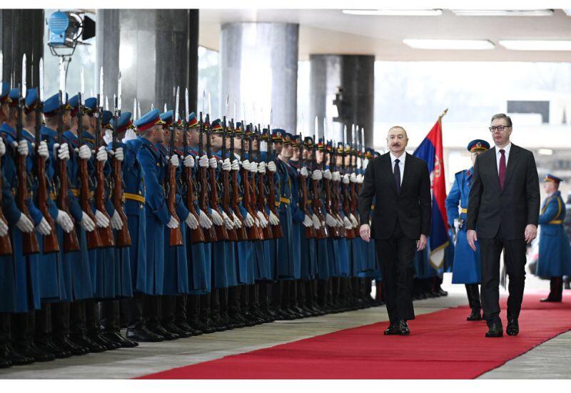 Состоялась церемония официальной встречи Президента Ильхама Алиева в Белграде