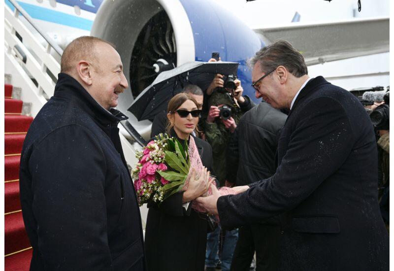 Президент Ильхам Алиев прибыл с официальным визитом в Сербию