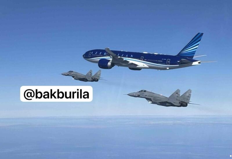 Истребители ВВС Сербии сопроводили самолет Президента Ильхама Алиева