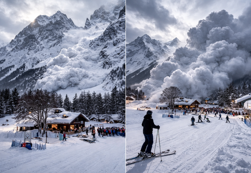 В французских Альпах произошел сход лавины,