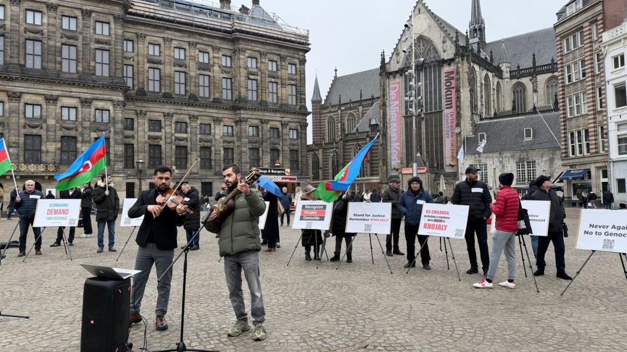 Призыв «Справедливость к Ходжалы!» в центре Амстердама