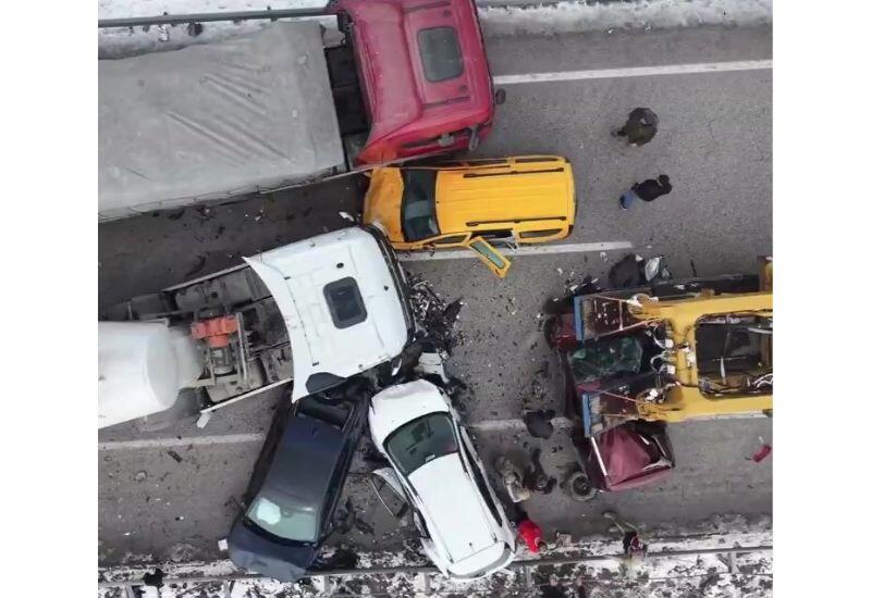 Две цепные аварии в Эрзуруме,