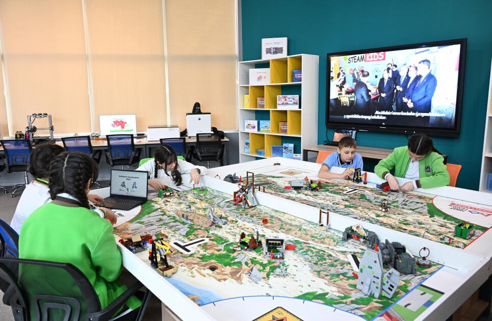 Leyla Əliyeva və Alena Əliyeva Quba şəhərində internat tipli ümumtəhsil məktəbini və STEAM mərkəzini ziyarət ediblər