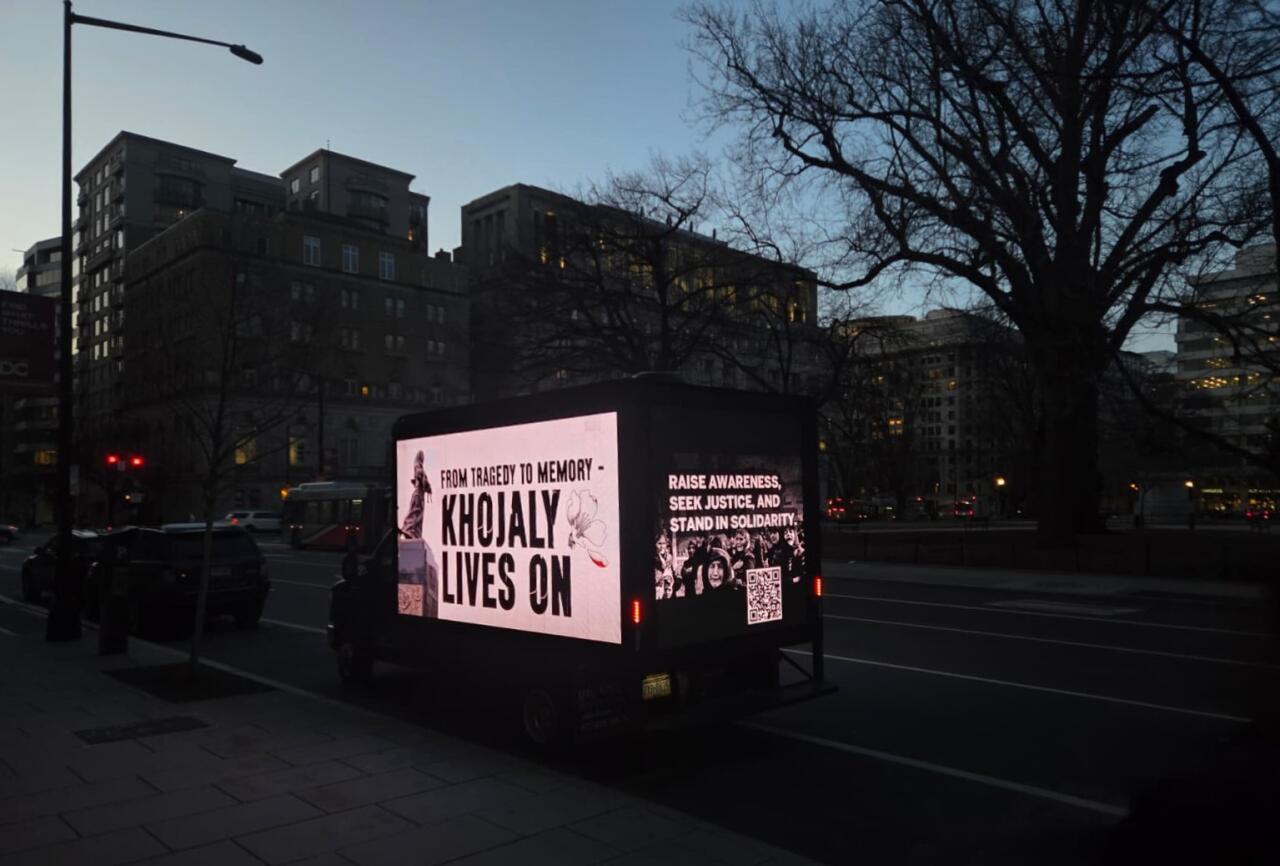 В Вашингтоне прошла акция с LED-экранами, посвященная Ходжалинскому геноциду