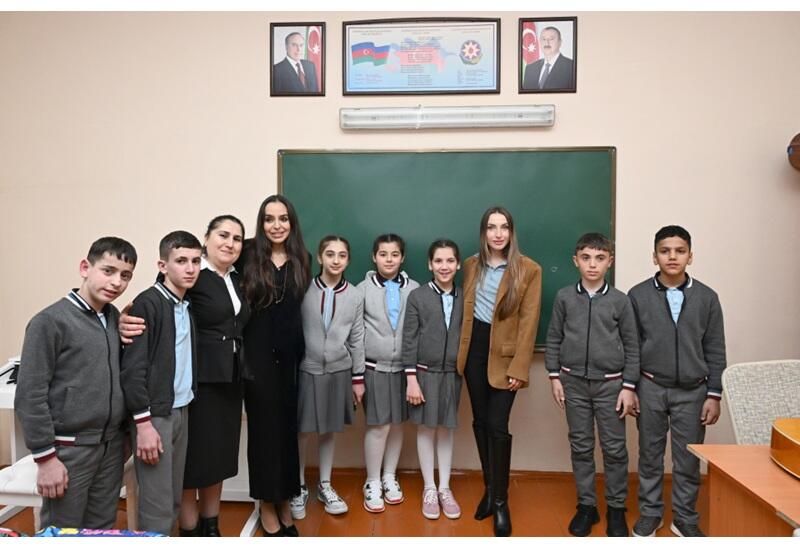 Leyla Əliyeva və Alena Əliyeva Quba şəhərində internat tipli ümumtəhsil məktəbini və STEAM mərkəzini ziyarət ediblər