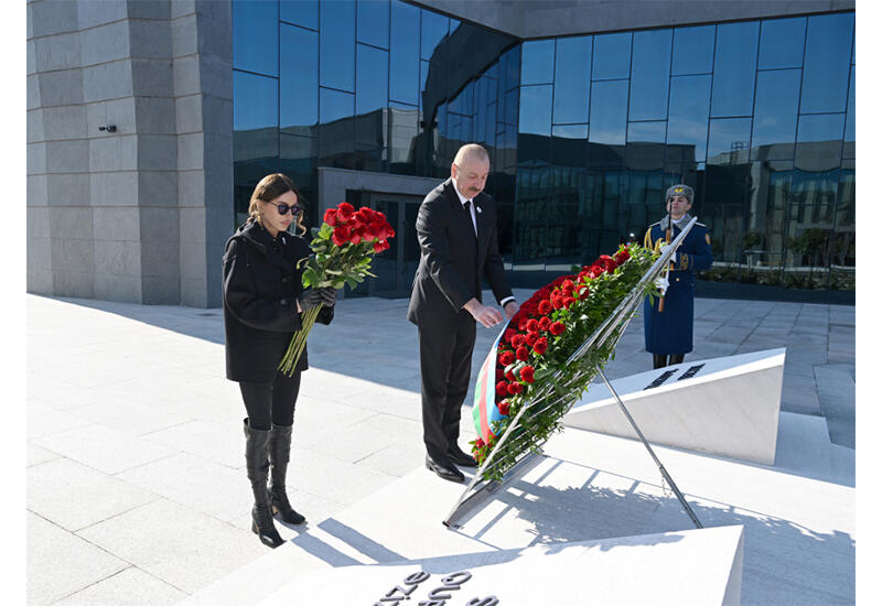 Prezident İlham Əliyev və Birinci xanım Mehriban Əliyeva Xocalı Soyqırımı Memorialının açılışında iştirak ediblər