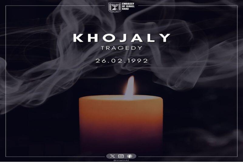 Посольство Израиля в Азербайджане поделилось публикацией в связи с Ходжалинским геноцидом