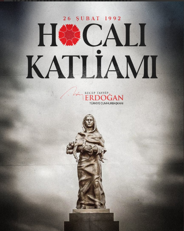 Türkiyə Prezidenti Xocalı soyqırımının 34-cü ildönümü ilə bağlı paylaşım etdi