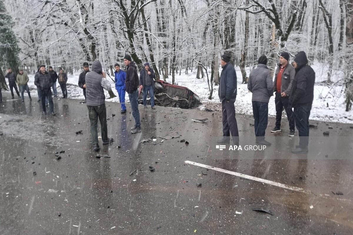 Цепная авария в Исмаиллы,