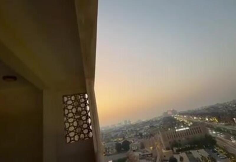 Момент прилета «Шахеда» в Дубае