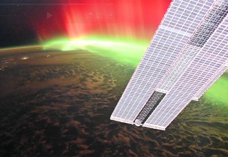 Северное сияние во время мощной магнитной бури