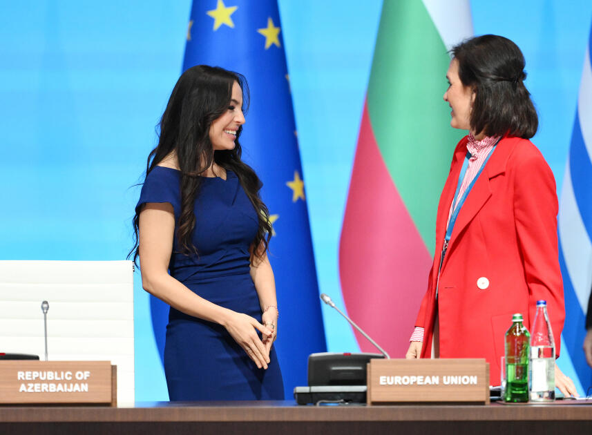 Leyla Əliyeva “Yaşıl enerji layihələri” sessiyasında çıxış edib