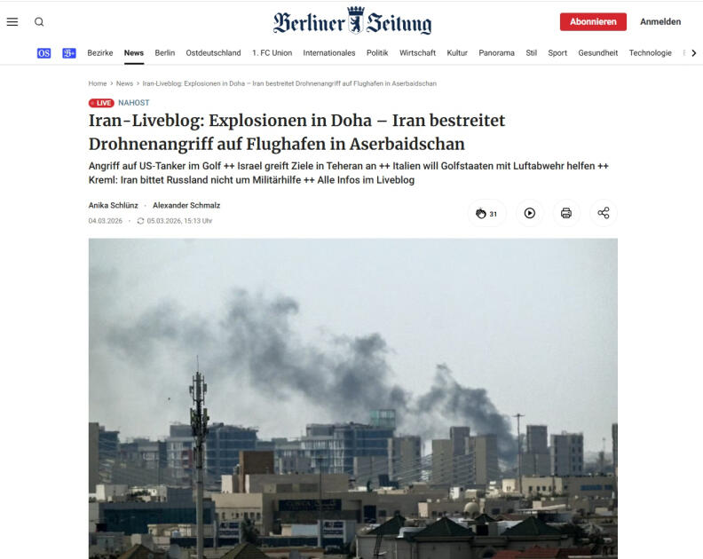 Немецкие медиа широко осветили атаки БПЛА по территории Азербайджана