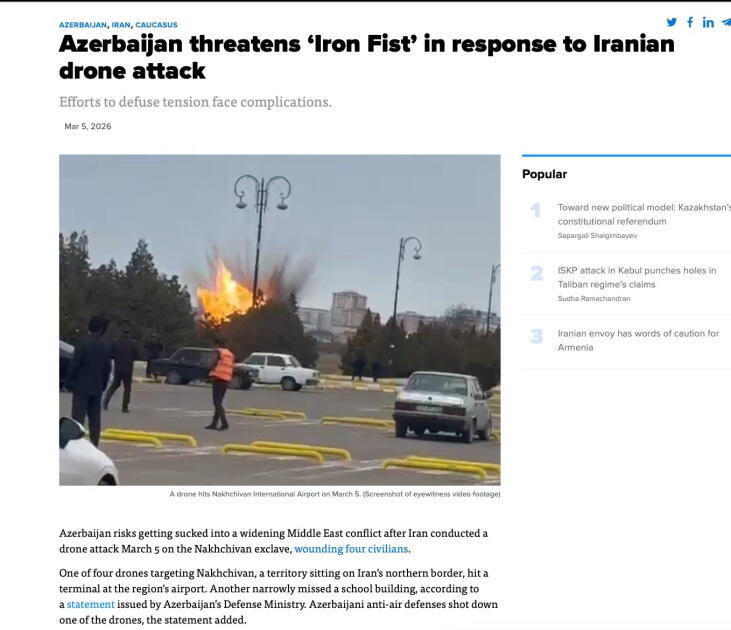 Высказывания Президента Ильхама Алиева о дроновой атаке Ирана на Азербайджан - в центре внимания мировых медиа