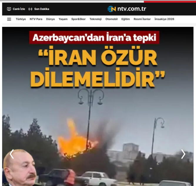 Высказывания Президента Ильхама Алиева о дроновой атаке Ирана на Азербайджан - в центре внимания мировых медиа