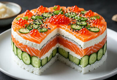 Японский суши-торт: как быстро приготовить и чем удивить гостей