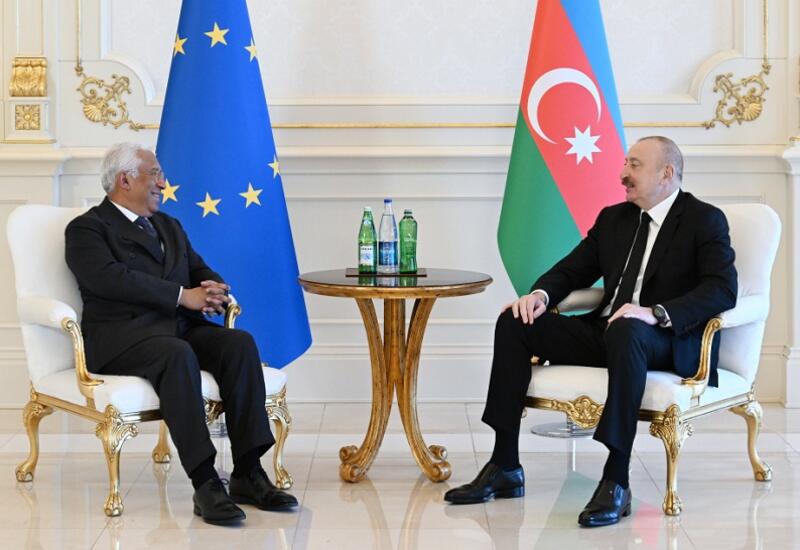 Состоялась встреча Президента Ильхама Алиева с президентом Совета ЕС один на один